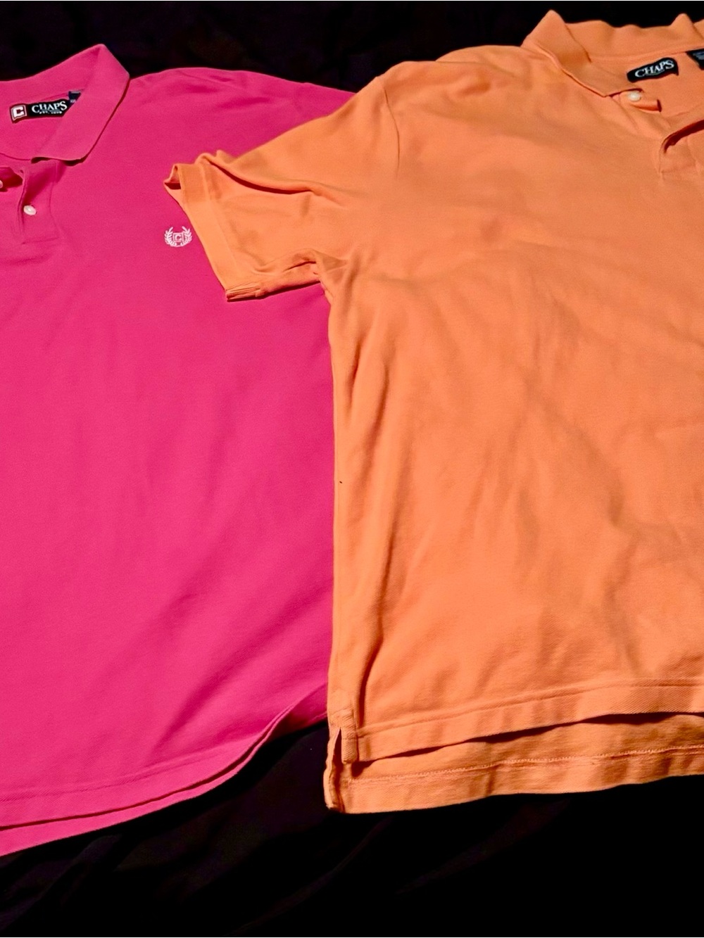 Chaps Polo Shirts in Hot Pink and Peach